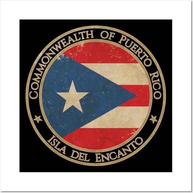 Vintage Commonwealth of Puerto Rico USA North America United States Flag Wall Art by DragonXX